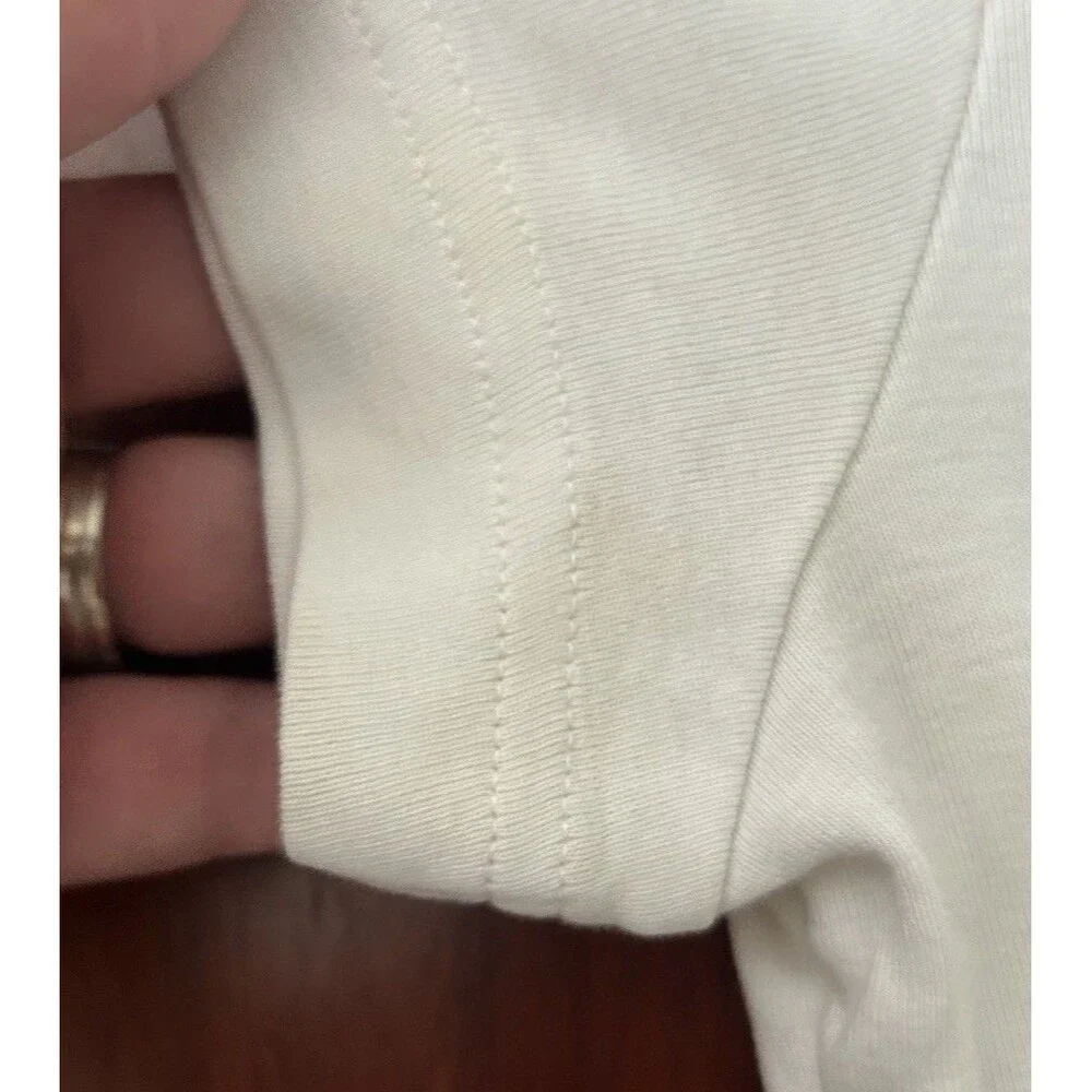 Tory Burch Small Fitted Polo Top White Short Sleeve Collar Shirt Gold Buttons